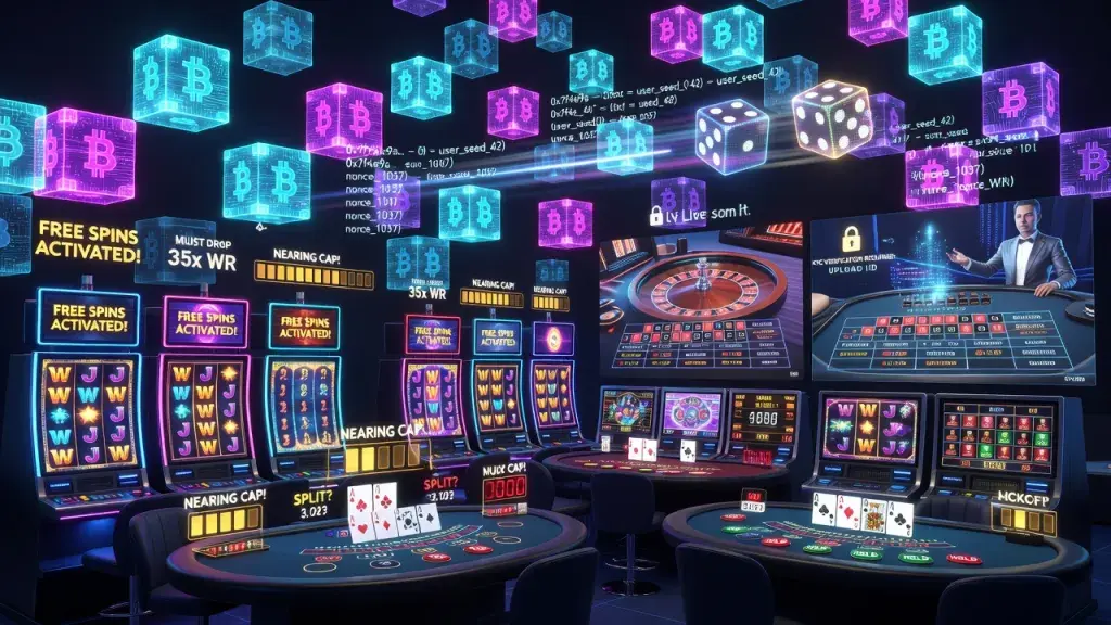 Crypto Casino Gaming Explained: Provably Fair Games, Slots, Blackjack, Video Poker, Live Play, Jackpots, Wagering, Turnkey Platforms and KYC Uploads