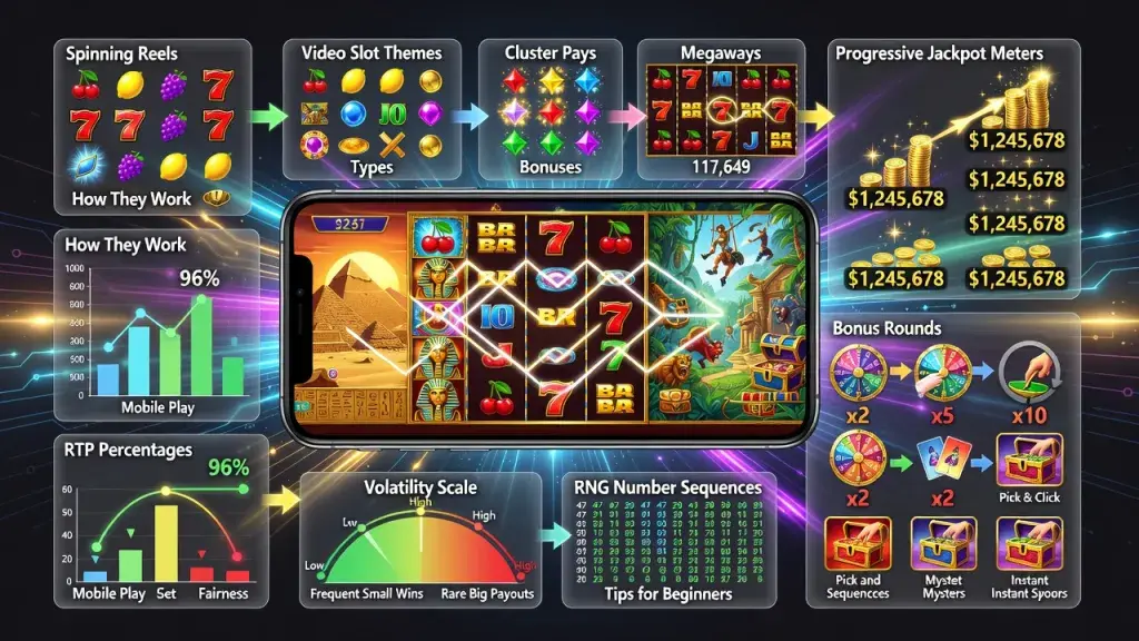 Online Slot Games Explained: How They Work, Types, Bonuses, Mobile Play, Fairness, and Tips for Beginners